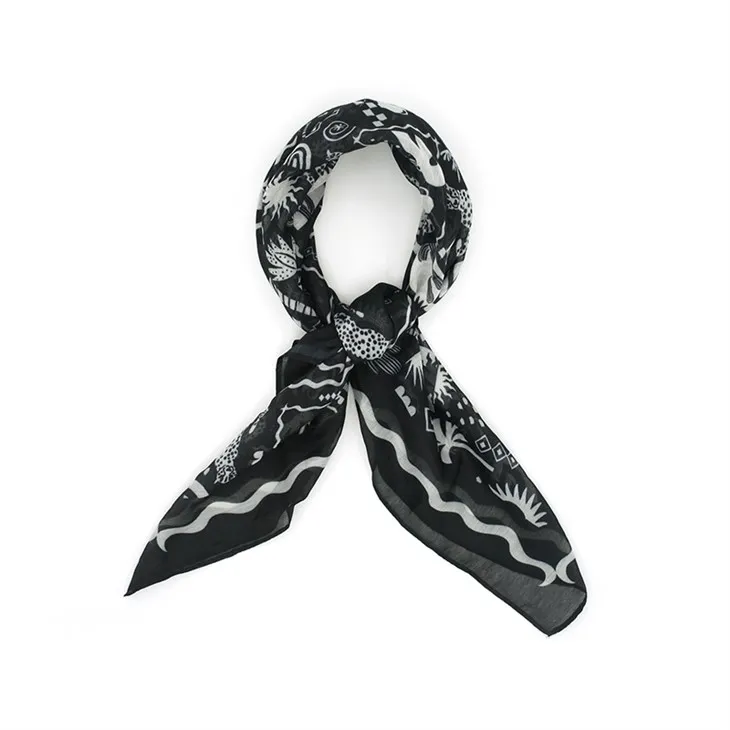 Crni grafički print bandana S051